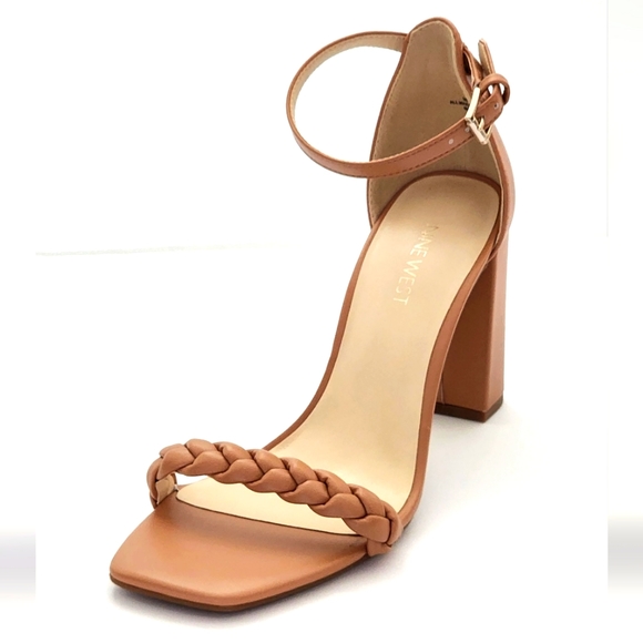 Nine West Women's Tan Allha Braided Block Heel Sandals Size 9 - Picture 7 of 11